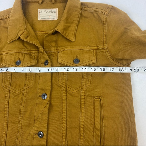 Free People We The Free Rumors Cropped Denim Jacket In Spicy Chestnut - Picture 9 of 10